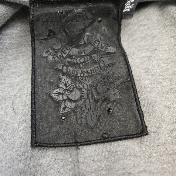 TWELVE BY TWELVE Navy Ruffled Hem Double-Breasted Jacket. Size Small - Picture 10 of 14